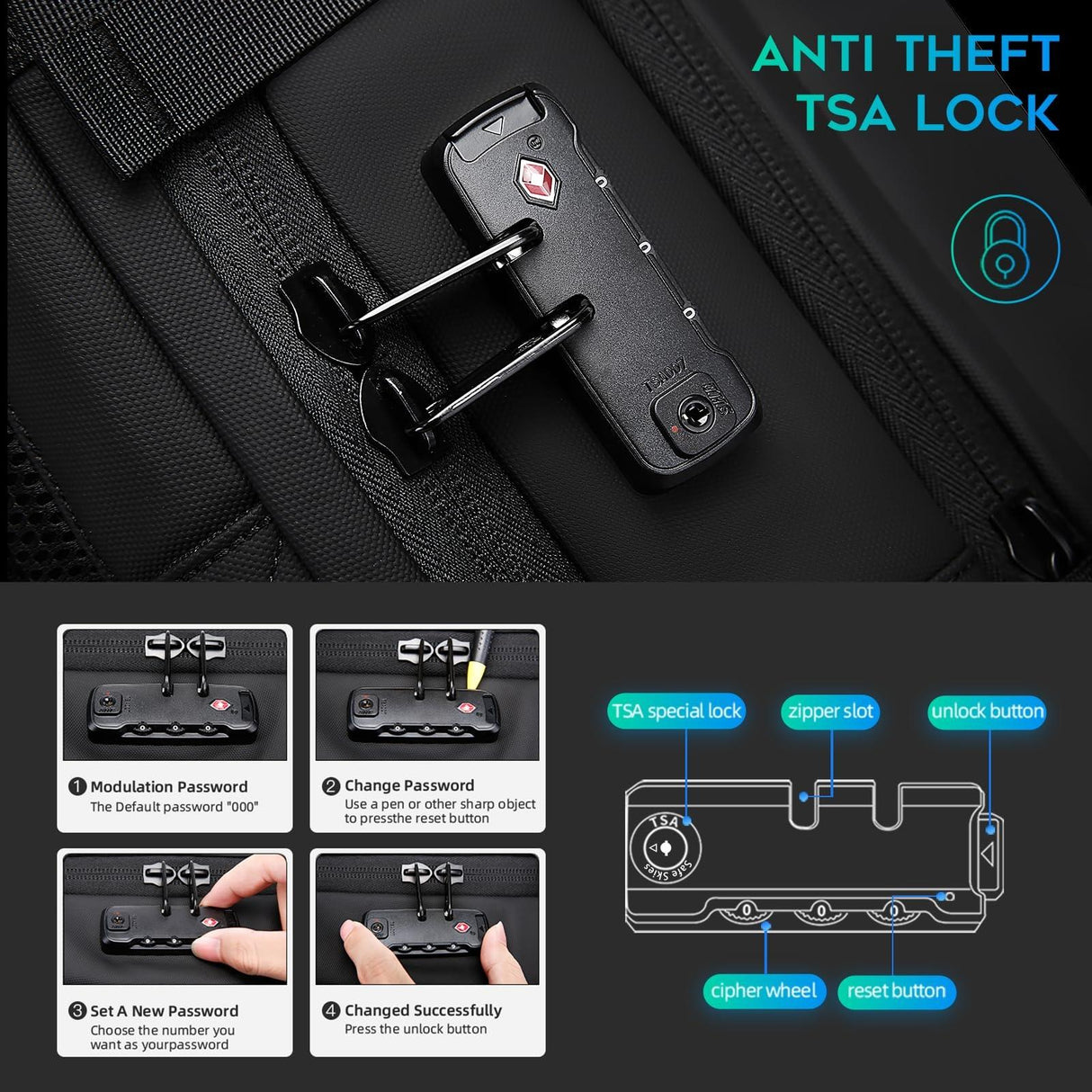 Large Capacity Men Shoulder Backpack - Gray