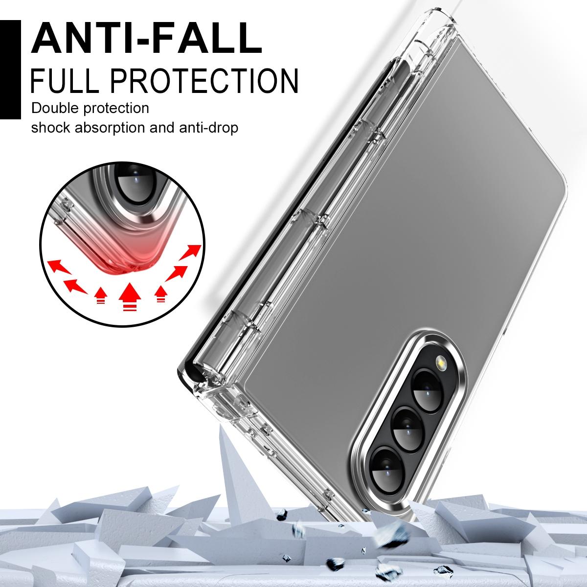 For Samsung Galaxy Z Fold4 5G Samsung Fold 4 Hinge Flip Case - Two Tone Contact Lens - Yellow