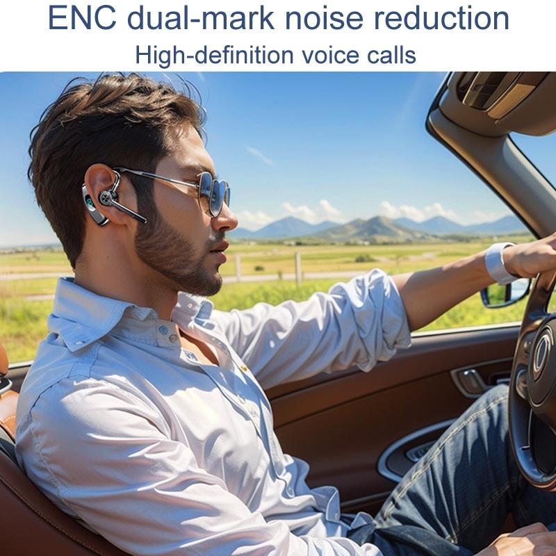 Bone Conduction Gaming Bluetooth Earphones with Noise Reduction - Blue