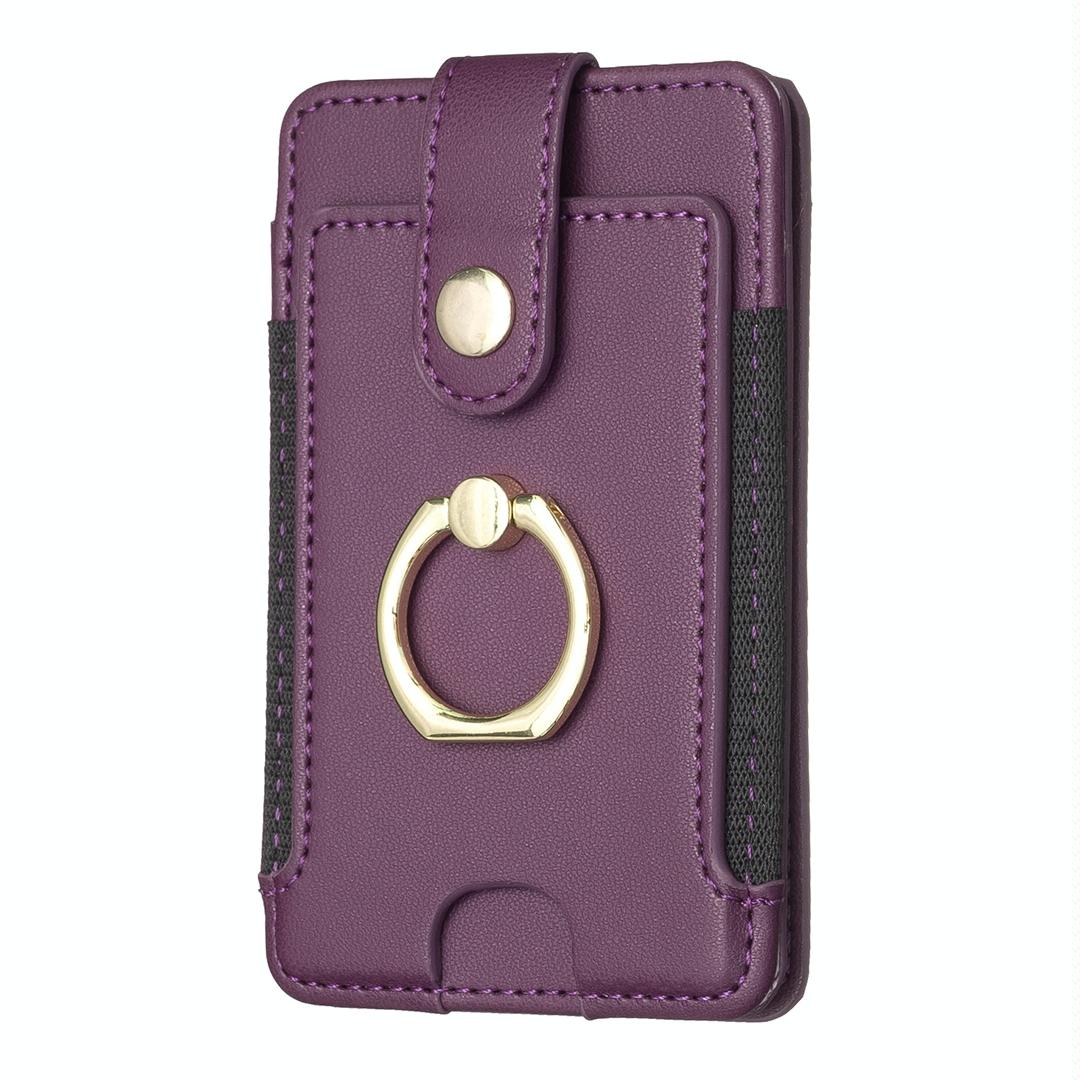 Metal Ring Card Bag Sticker For Mobile Phones - Black