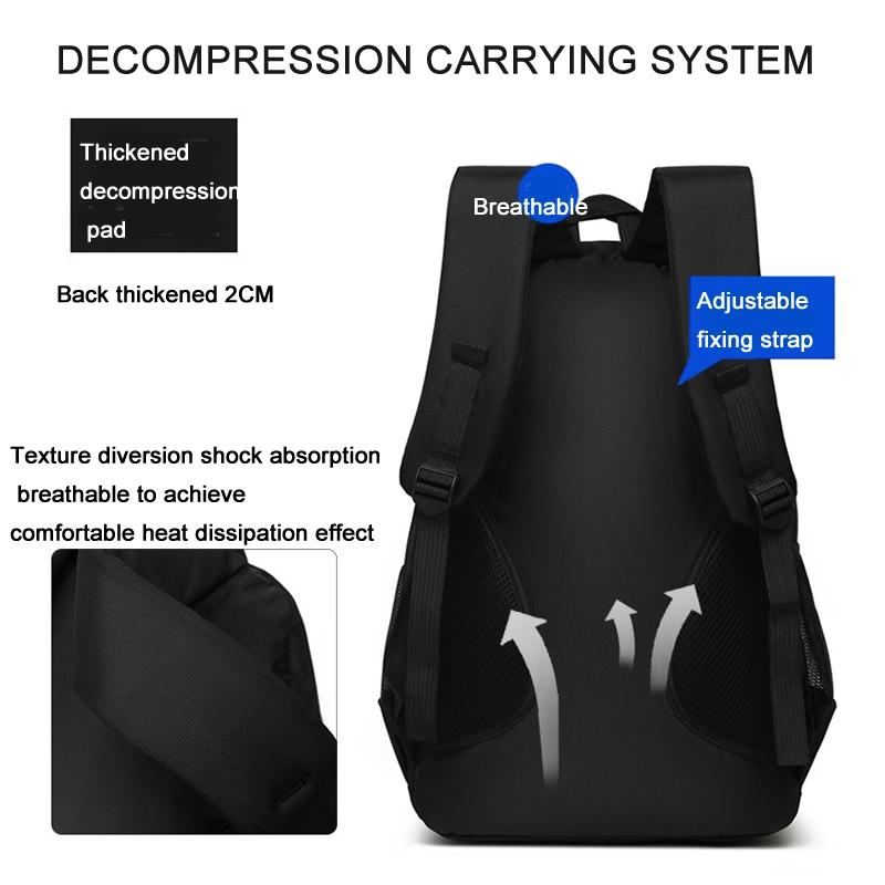 Large Capacity Nylon Backpack For Students - Black