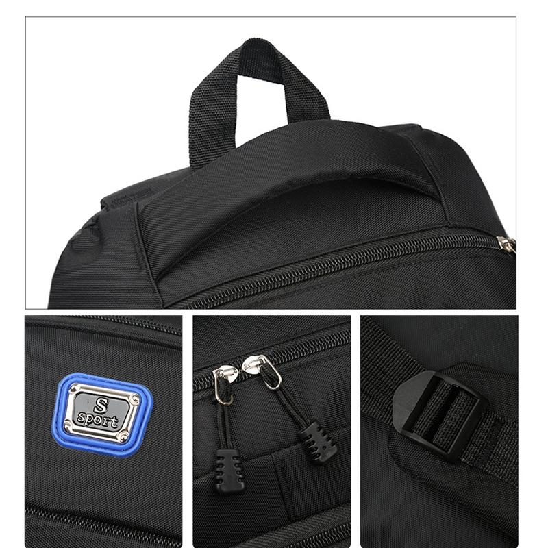 Large Capacity Nylon Backpack For Students - Black