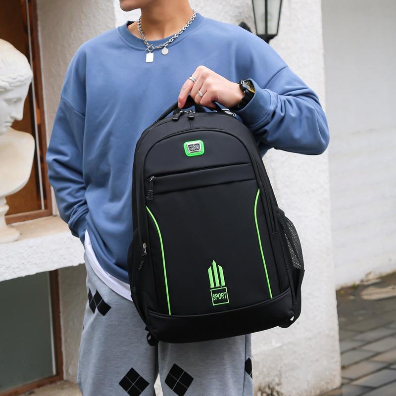 Large Capacity Nylon Backpack For Students - Black