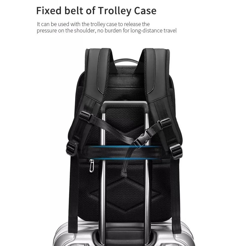 Large Capacity Waterproof Laptop Backpack with Usb Port for Business Travel - Black