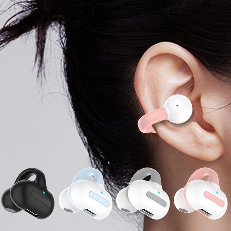 Wireless Single Ear Clip-on Bluetooth Earphone - M-s8 - Pink