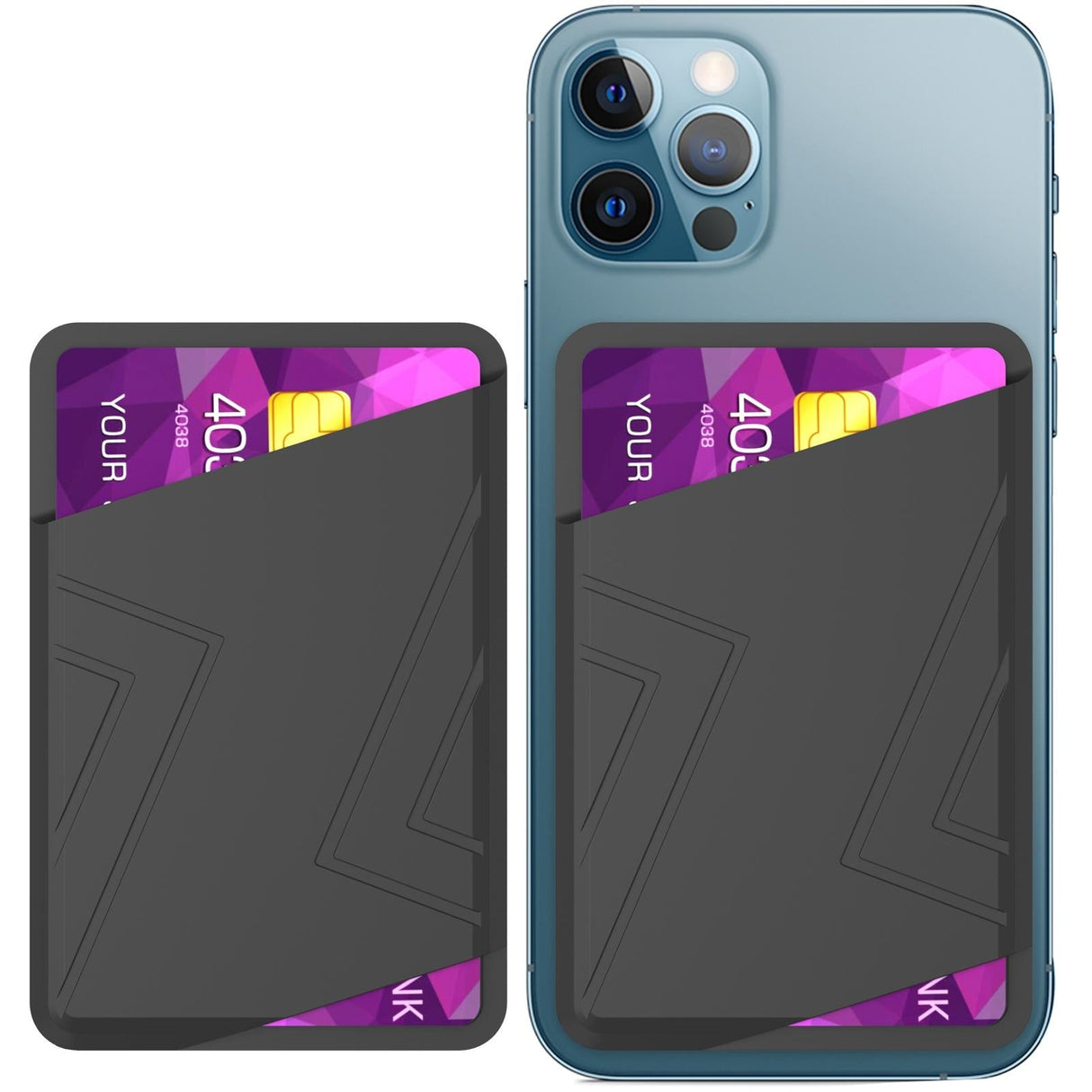 Silicone Card Case Black - Gray