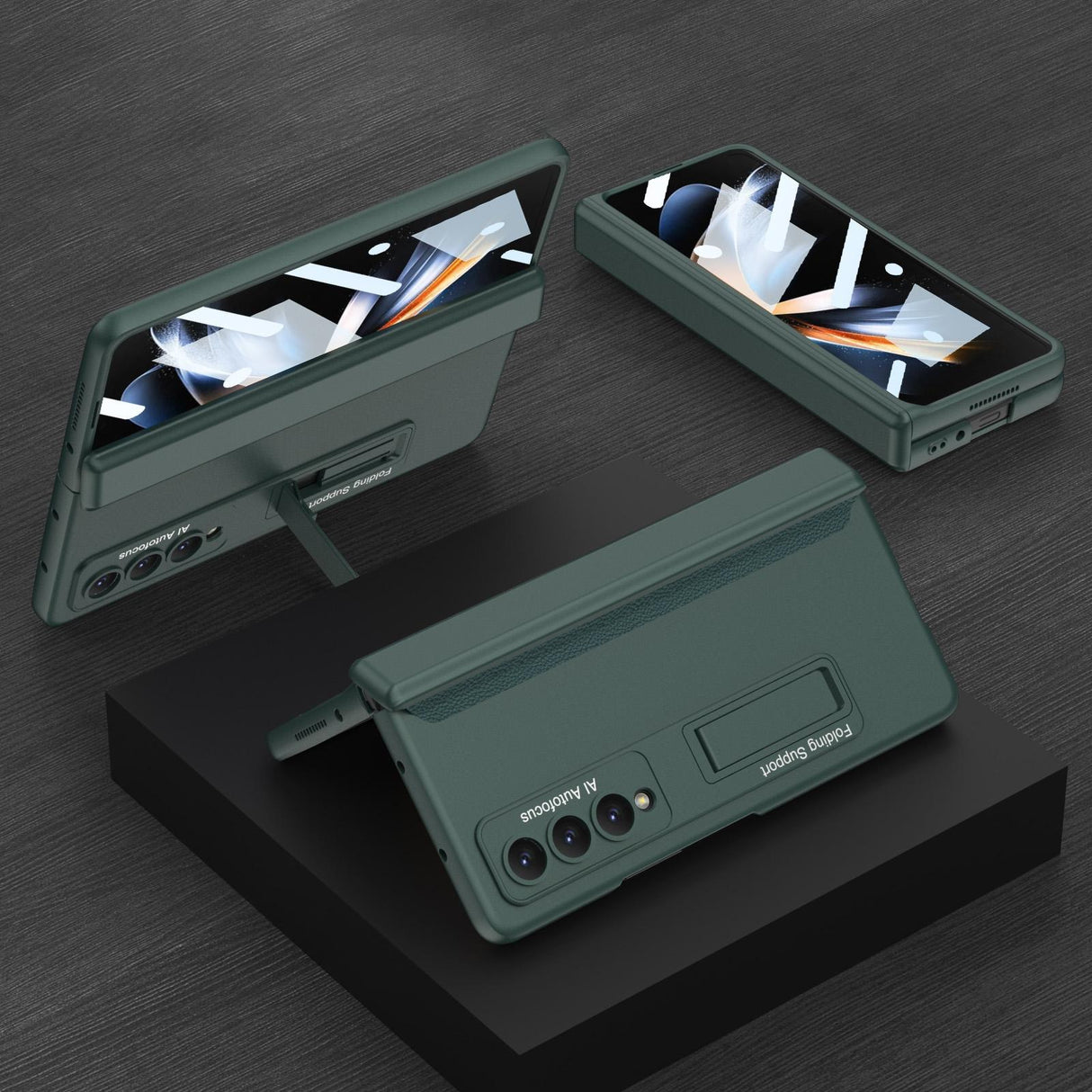 For Samsung Galaxy Z Fold4 5G Foldable Magnetic Hinge Case - Compact Design - Silver