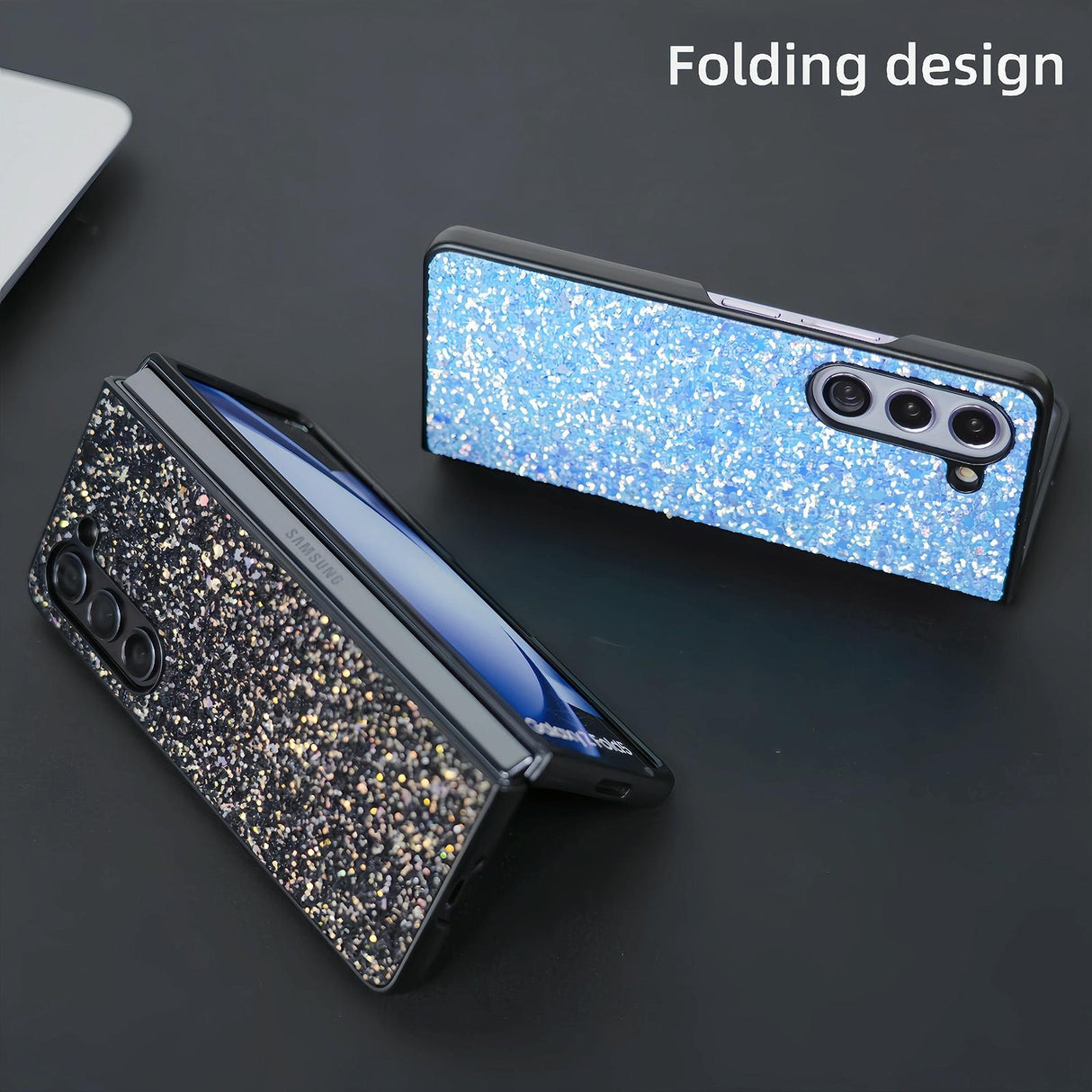 For Samsung Galaxy Z Fold4 5G Foldable Diamond Case - Compact And Stylish - Flash Green