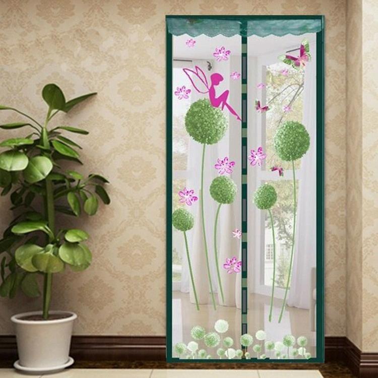 100x210cm Magnetic Summer Mosquito Screen Door Curtain - Purple