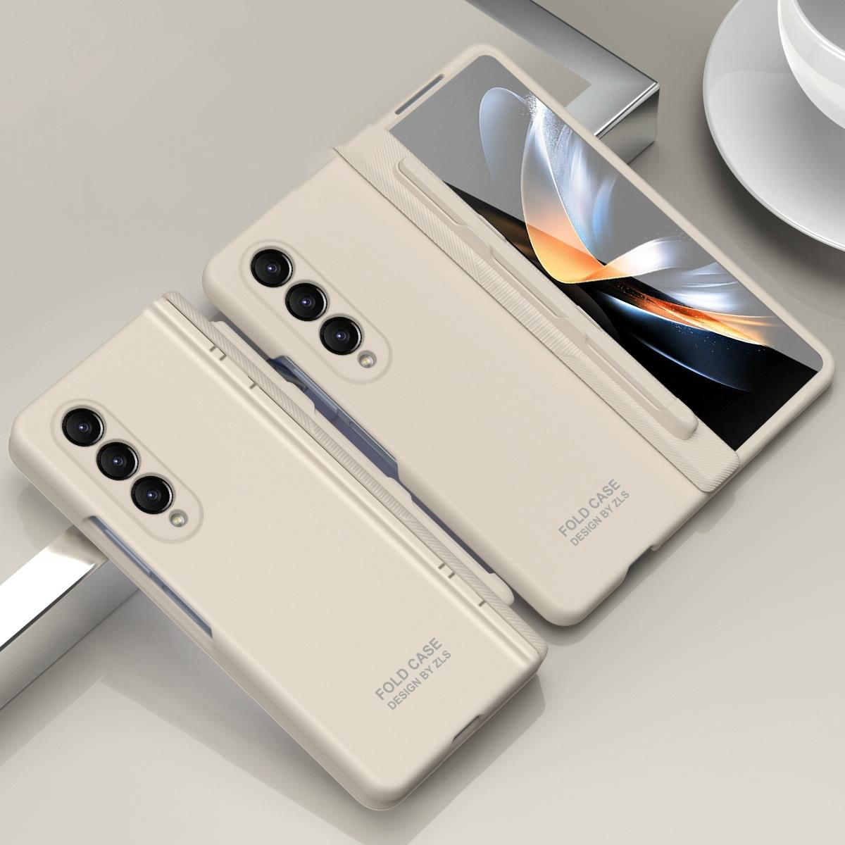 For Samsung Galaxy Z Fold4 5G Foldable Phone Case With Pen And Stylus - White