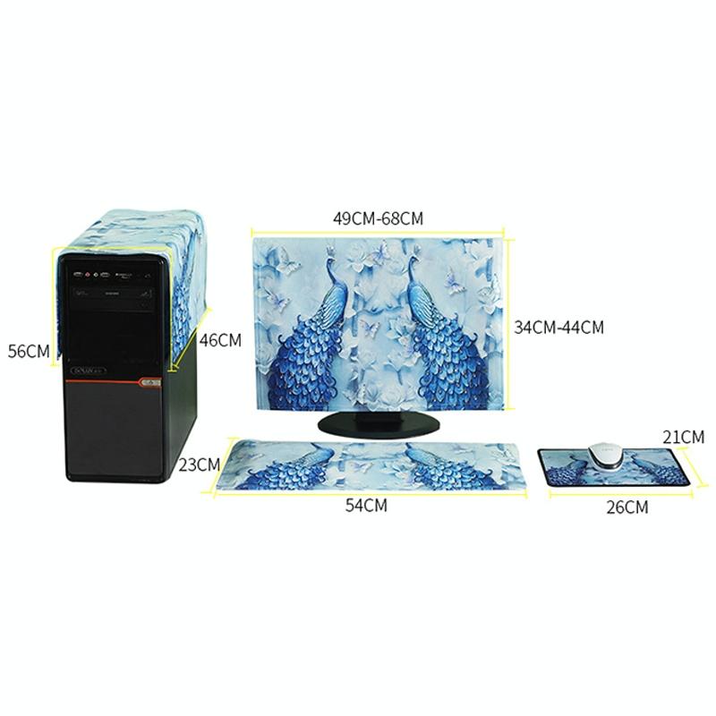 Universal 3-in-1 Desktop Pc Dust Cover - Fits 20-22 Inch - Fascinating Flamingo