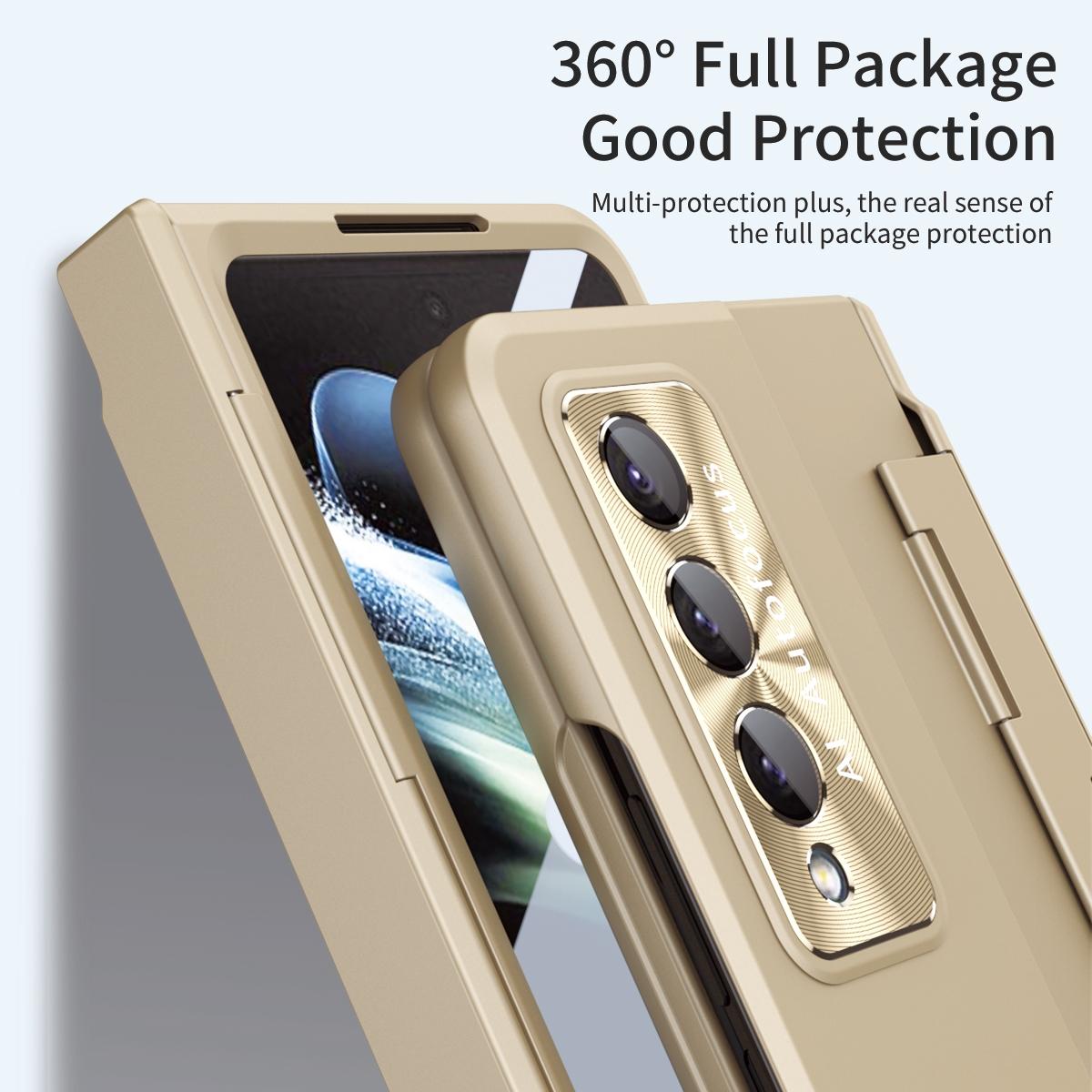For Samsung Galaxy Z Fold4 5G Full Coverage Hinge Phone Case - Green