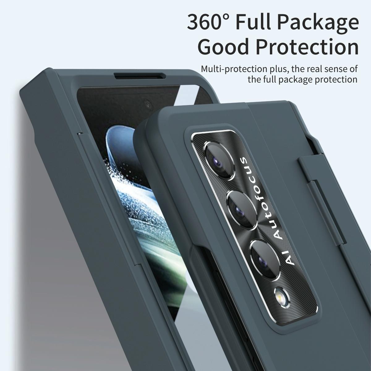 For Samsung Galaxy Z Fold4 5G Full Coverage Hinge Phone Case - Green