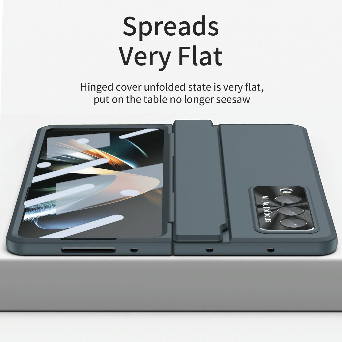 For Samsung Galaxy Z Fold4 5G Full Coverage Hinge Phone Case - Green