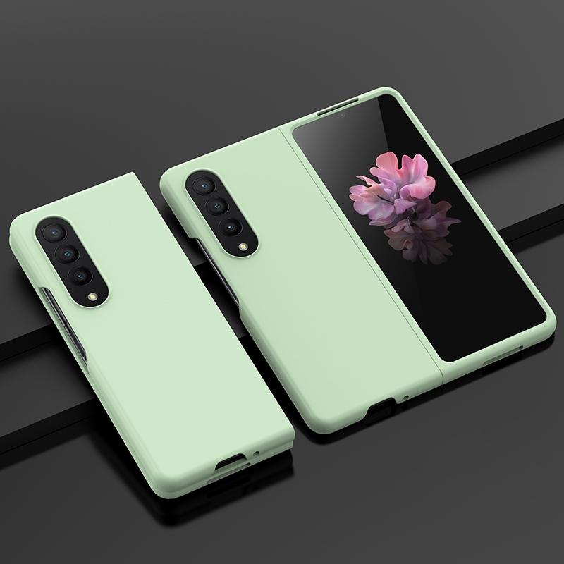For Samsung Galaxy z Fold4 5G Smooth Skin Phone Case with Big Hole Fuel Injection - Green