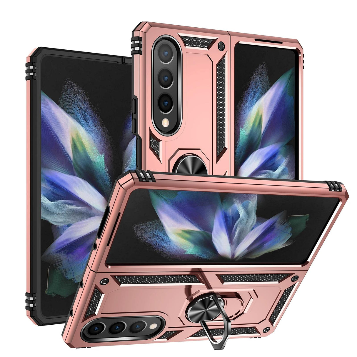 For Samsung Galaxy z Fold4 5G Tpu & Pc Shockproof Phone Case - Rose Gold