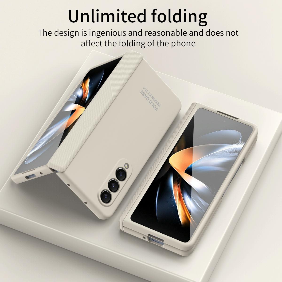 For Samsung Galaxy Z Fold4 5G Premium Hinged Folding Case - White