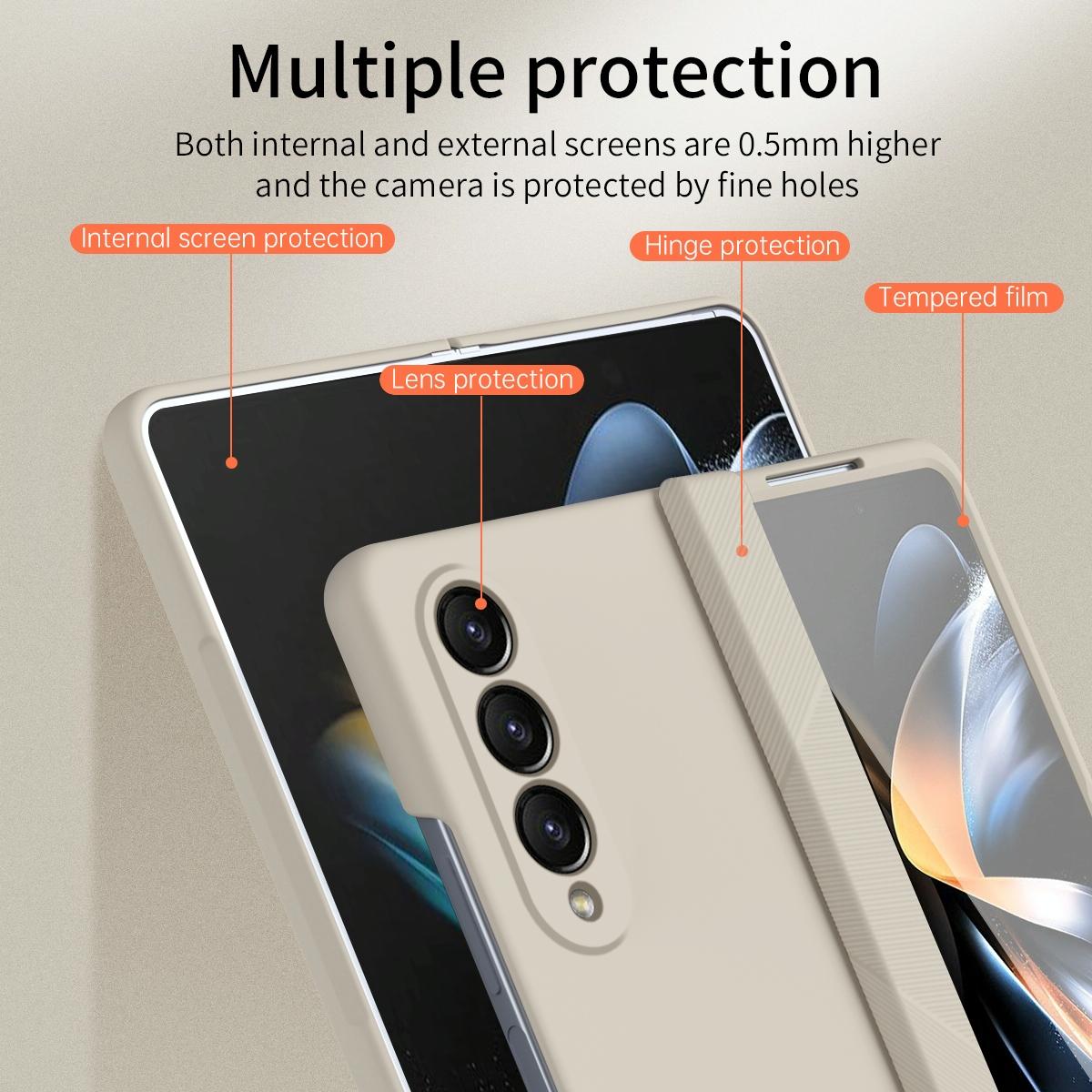 For Samsung Galaxy Z Fold4 5G Premium Hinged Folding Case - White