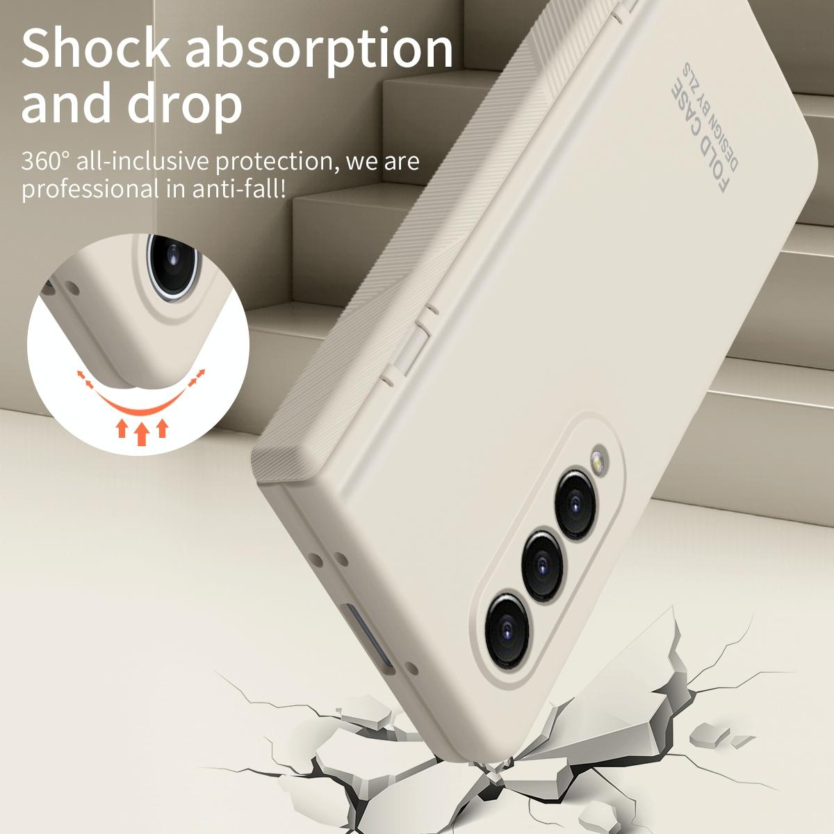 For Samsung Galaxy Z Fold4 5G Premium Hinged Folding Case - White