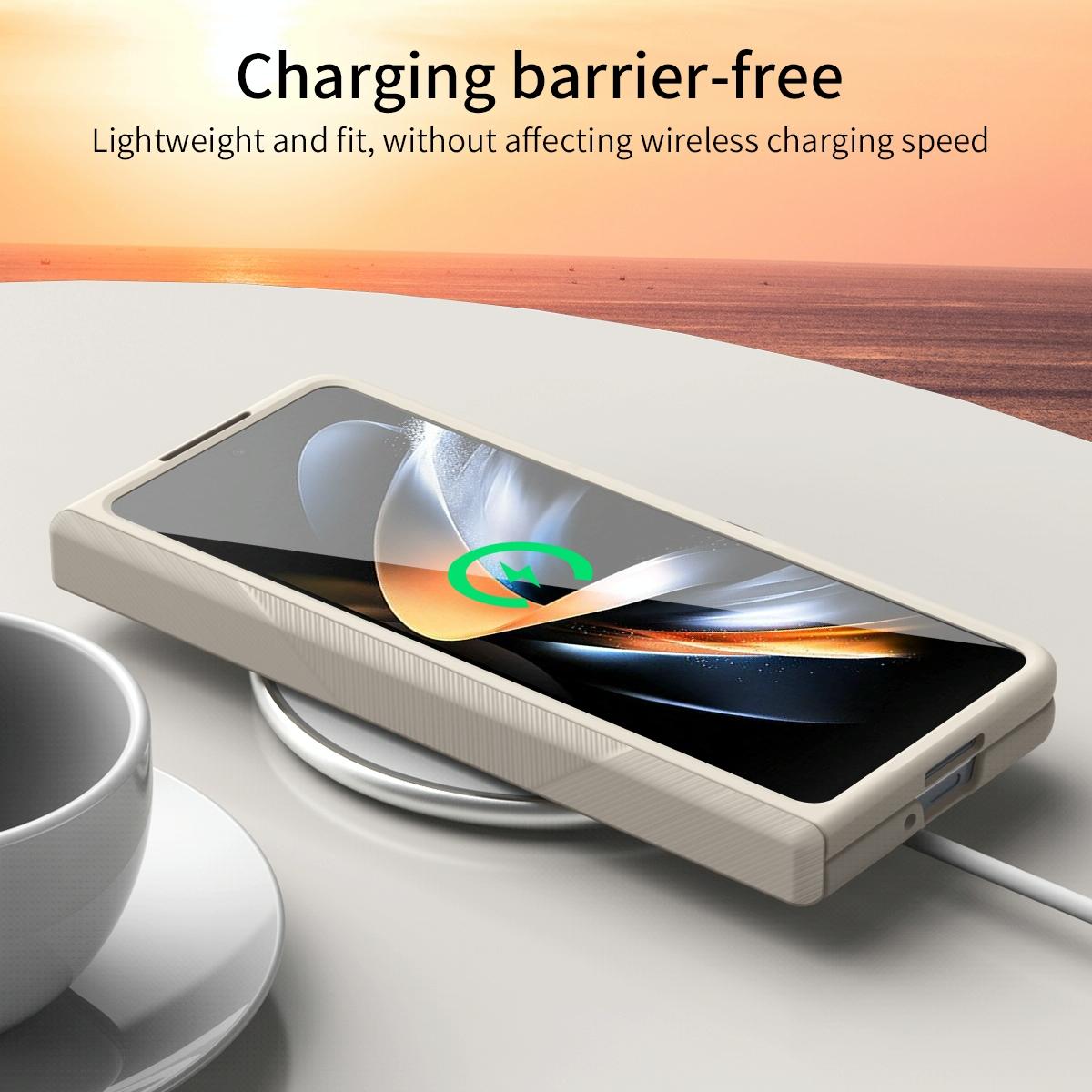 For Samsung Galaxy Z Fold4 5G Premium Hinged Folding Case - White