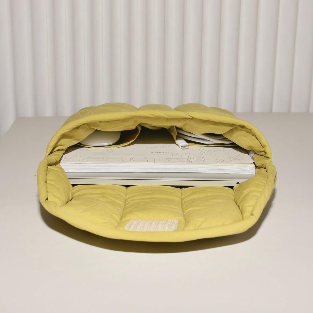 Lightweight Cotton Embroidery Inner Bag for Protection - Gray White - 12.9-13.3 Inch