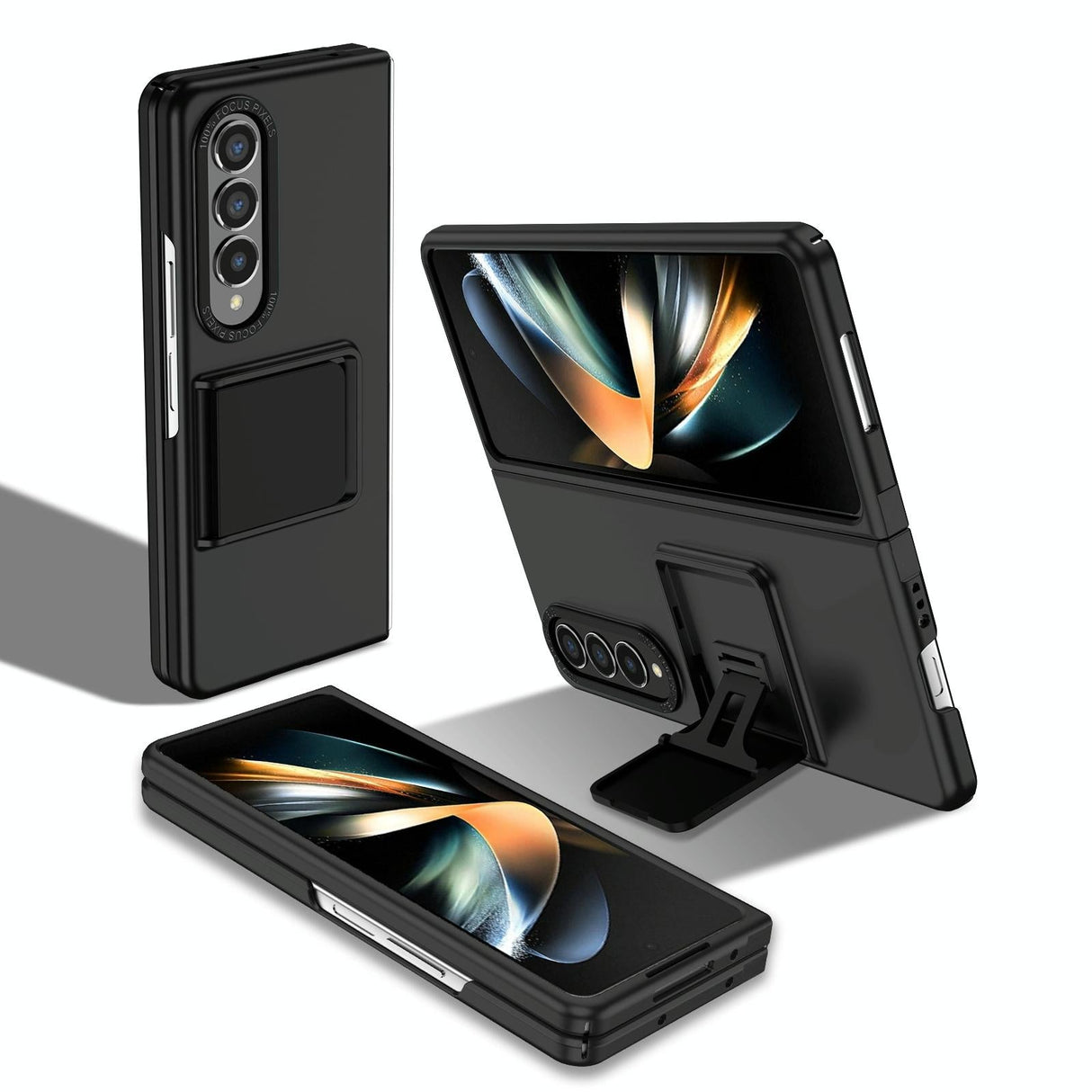 For Samsung Galaxy Z Fold4 5G Foldable 3D Design Phone Case - Wine Red
