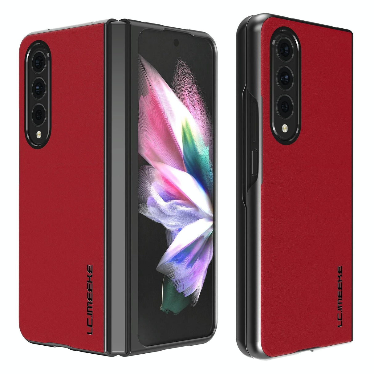 For Samsung Galaxy Z Fold4 5G Leather Shockproof Case - Red