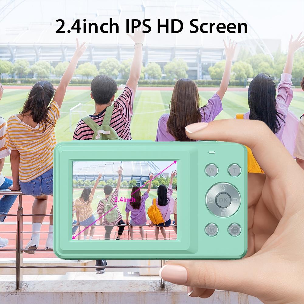Mini Children Photography Camera - 2.4-inch Hd 16x Zoom - Green+32G