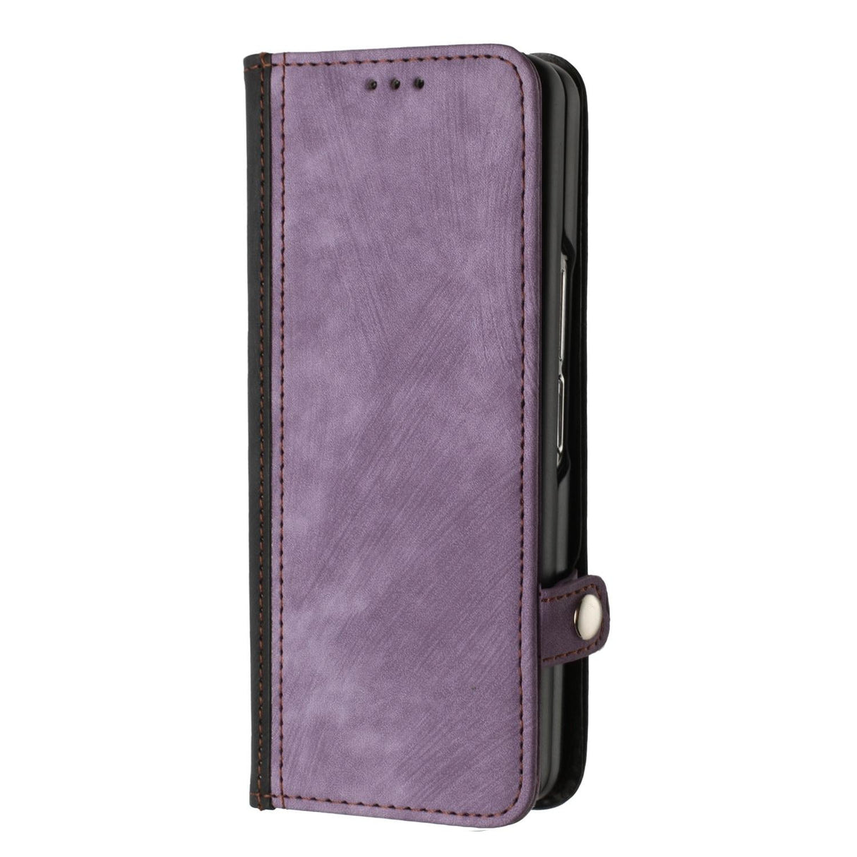 For Samsung Galaxy Z Fold4 5G Leather Phone Case With Side Buckle - Dark Green