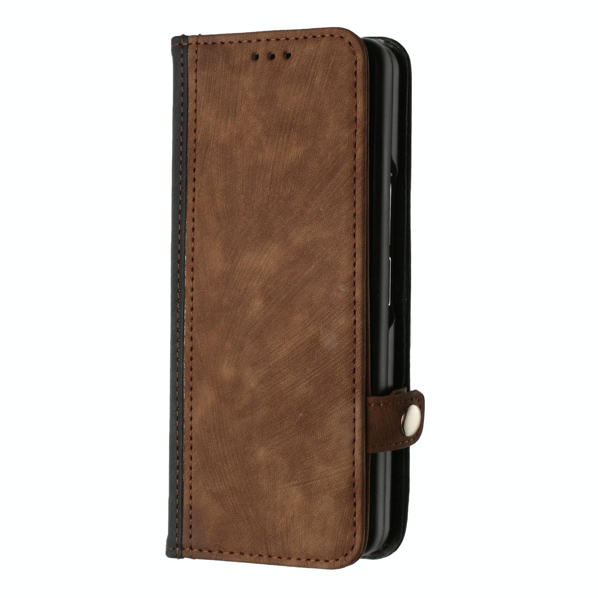 For Samsung Galaxy Z Fold4 5G Leather Phone Case With Side Buckle - Dark Green