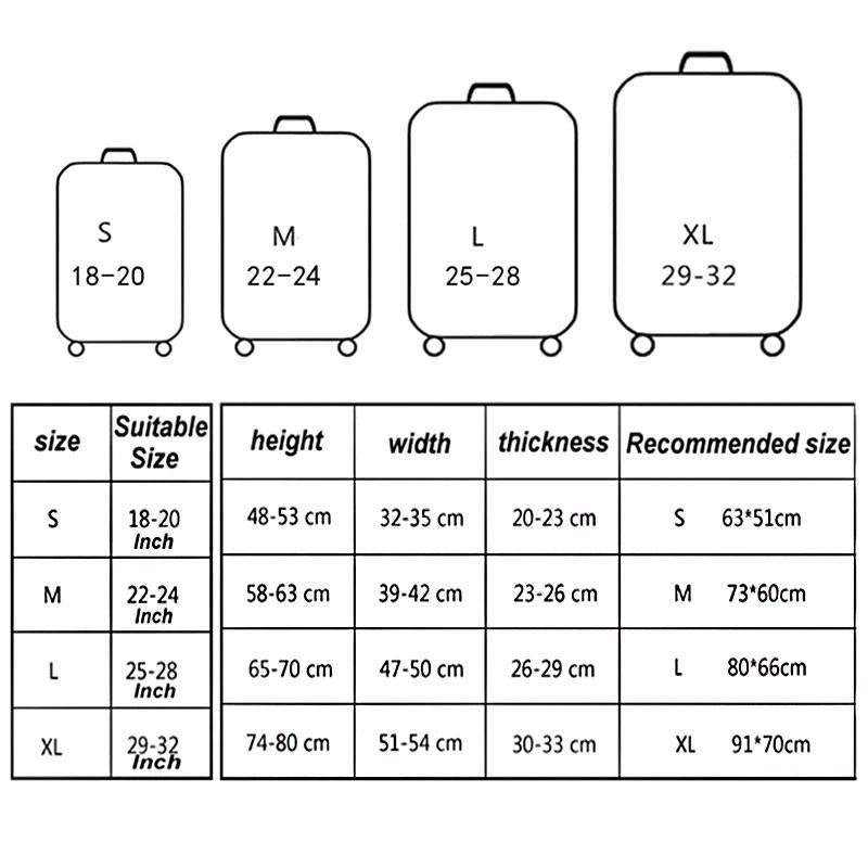 Protective Elastic Luggage Covers - 25-28 Inch - Resistant to Abrasion and Dust - Gradient Ripple