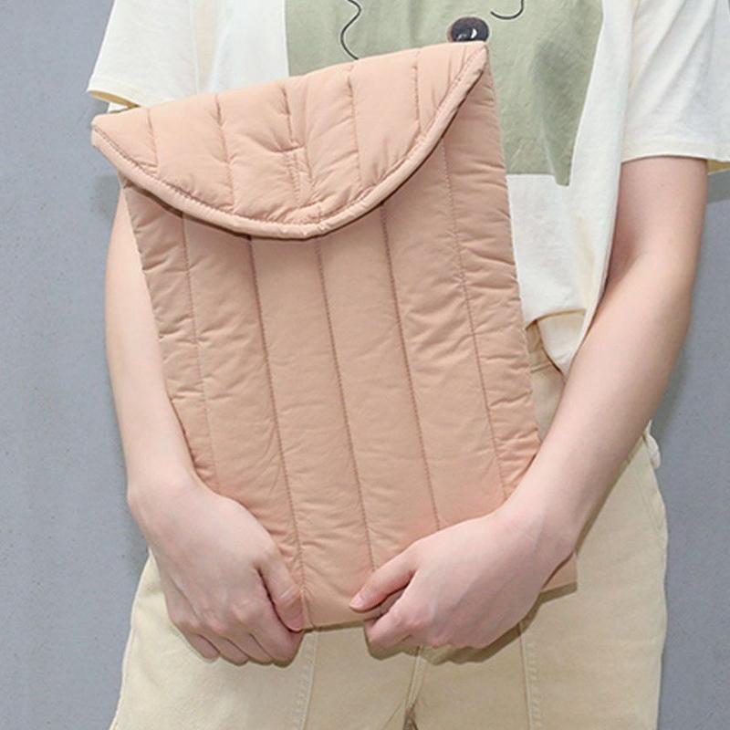 Lightweight Cotton Embroidery Inner Bag for Protection - Gray White - 15.6-16 Inch