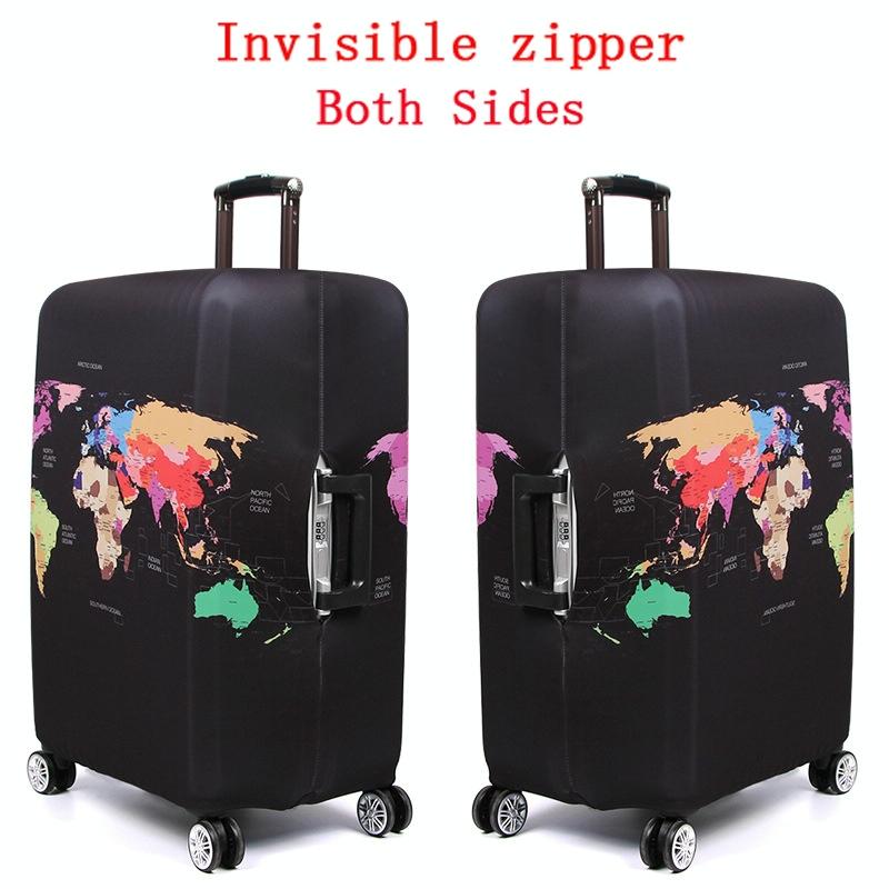 Protective Elastic Suitcase Cover - Fits 26-28 Inch Luggage - Dustproof & Scratch-proof - English Map