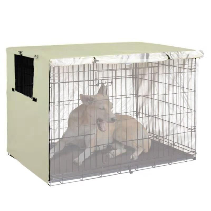 Outdoor Pet Cage Cover - Oxford Cloth Dustproof Rainproof Sunscreen - 94x61x63.5cm - Beige