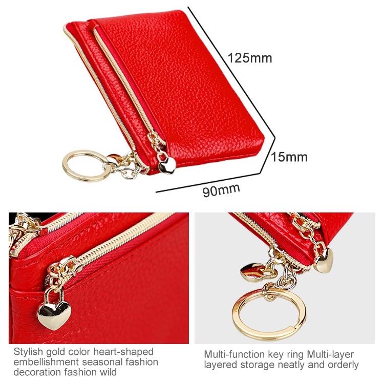 Spacious Litchi Texture Rfid Hand Wallet - Coffee