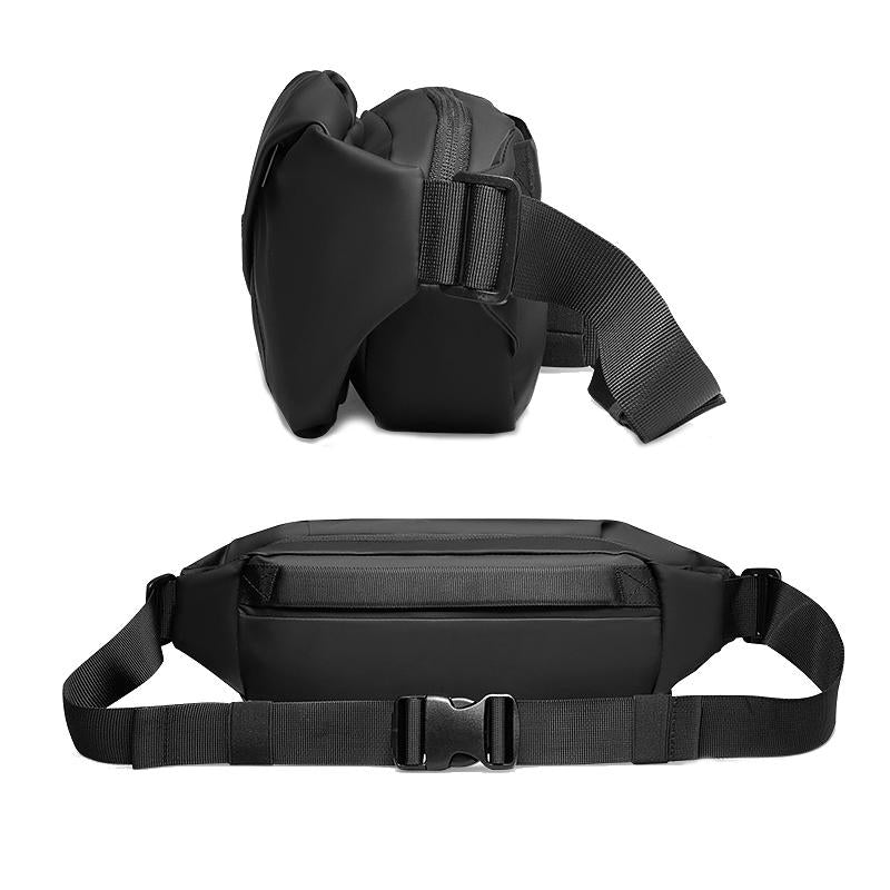 Men Casual Sports Chest Bag Lightweight Shoulder Bag - Elegant Black 5860