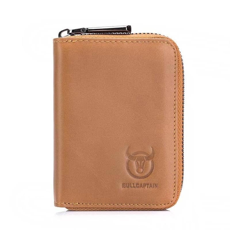 Men'S Leather Card Holder Casual Driver License Wallet - Light Blue