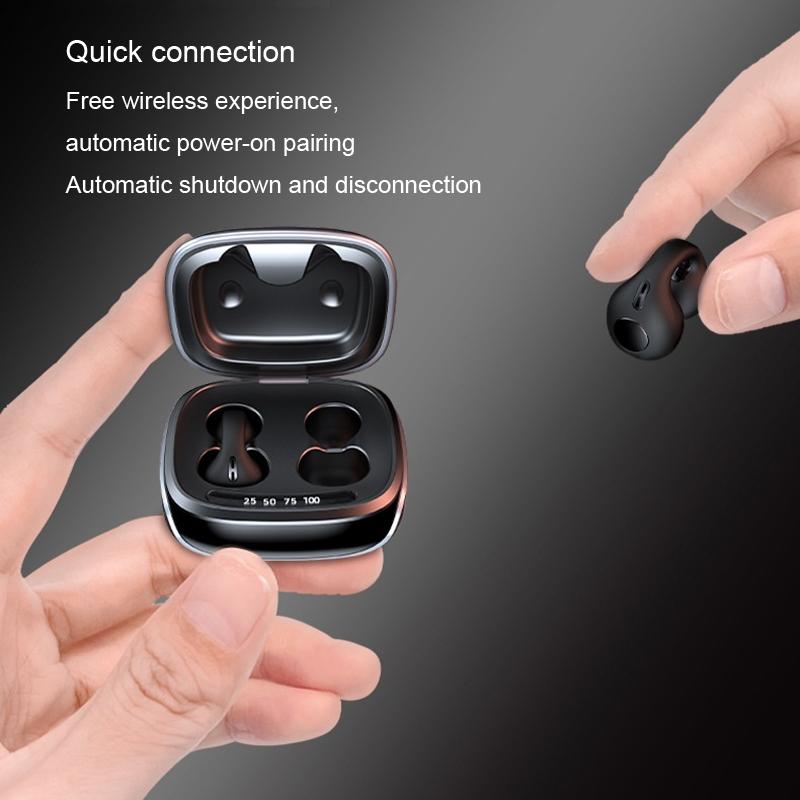 Wireless Bone Conduction Clip-on Bluetooth Headset - Noise Reduction - Purple