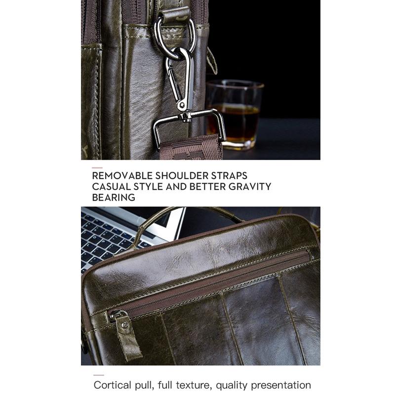 Retro Leather Men Shoulder Bag - Brown