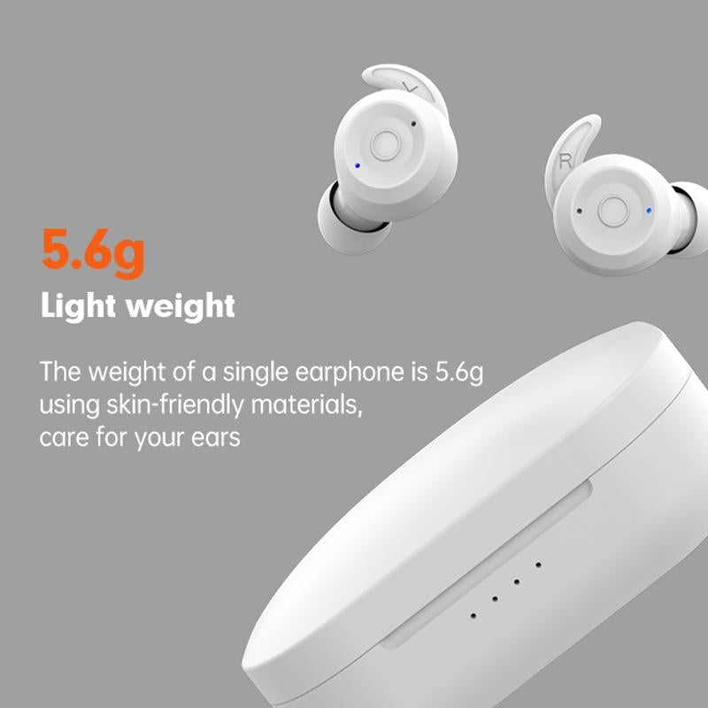 Waterproof T20 Tws Bluetooth Earphones with Charging Box and Noise-cancelling Hooks - Gray