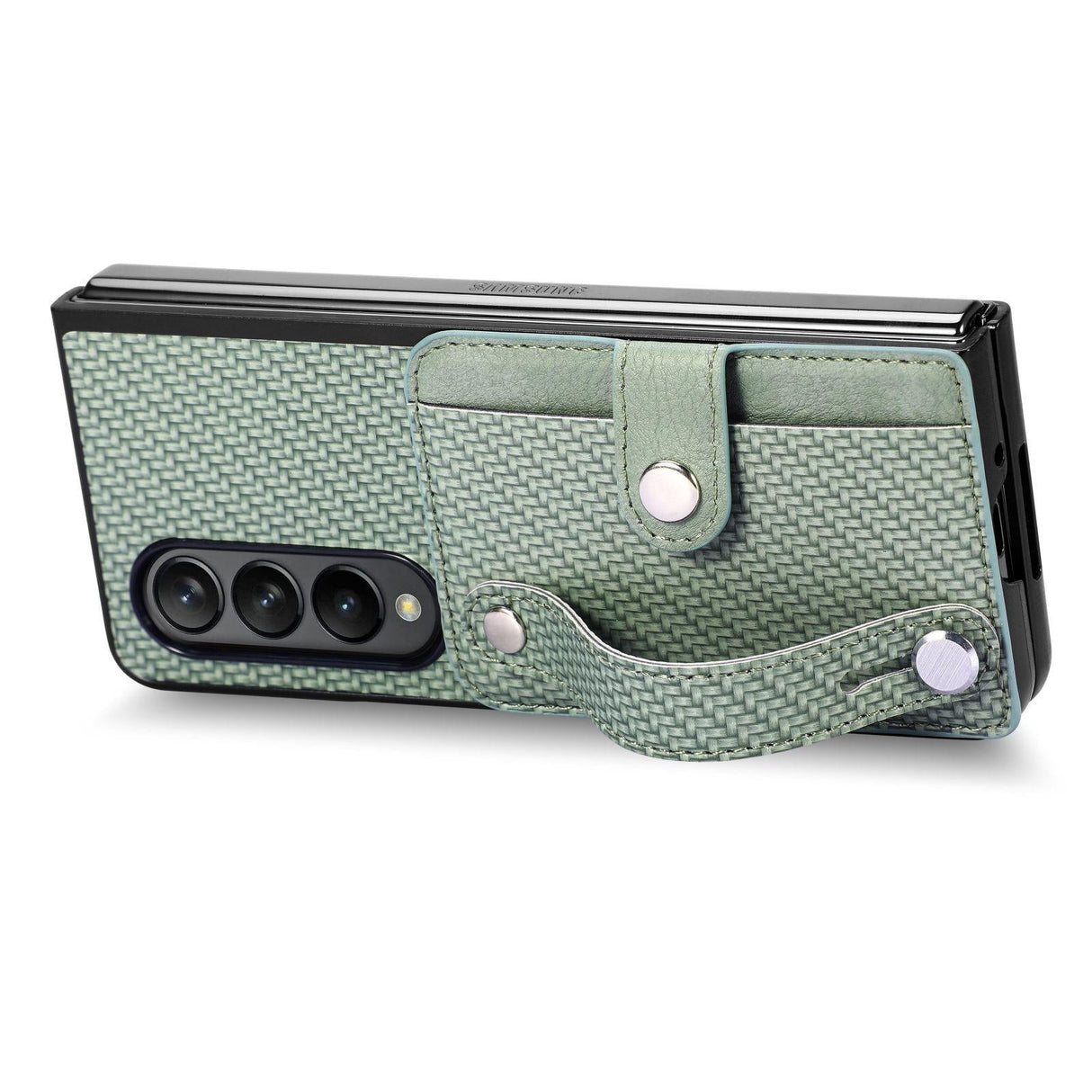 For Samsung Galaxy Z Fold4 5G Wristband Phone Case - Green