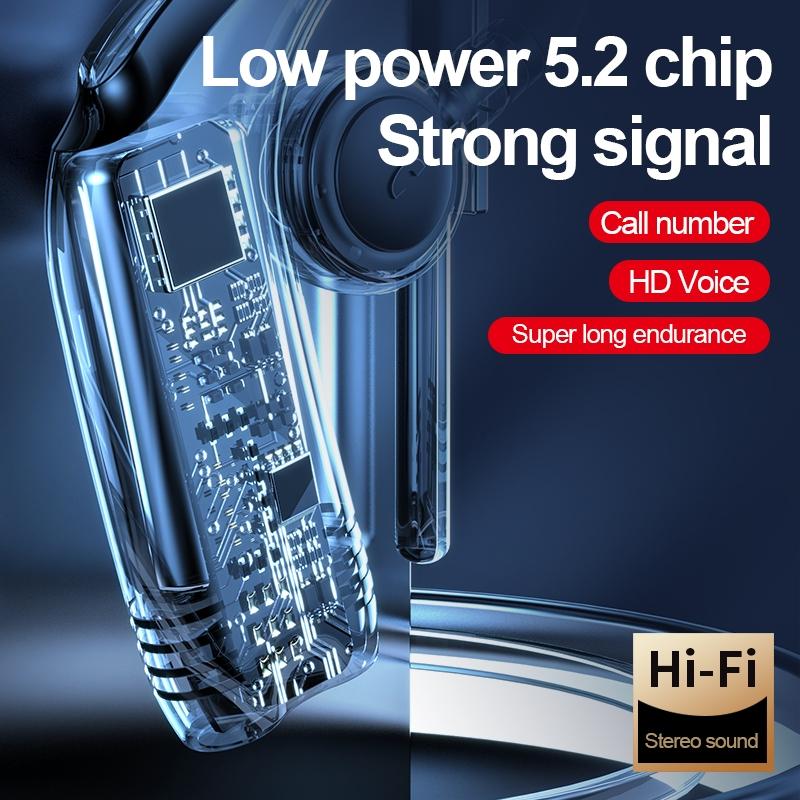 Bluetooth V5.2 Single Earhook Business Headset - M99 - Black + Blue