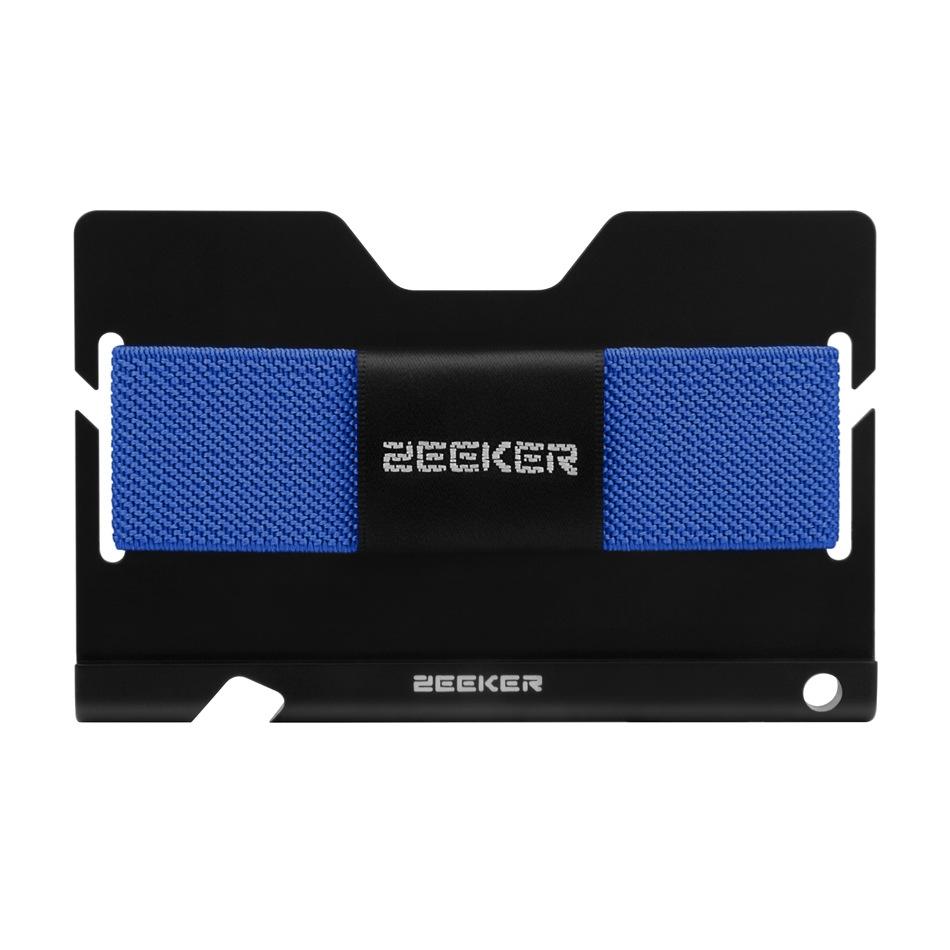 Multi Function Aluminum Card Holder For Men & Women Elastic Band Wallet - Blue