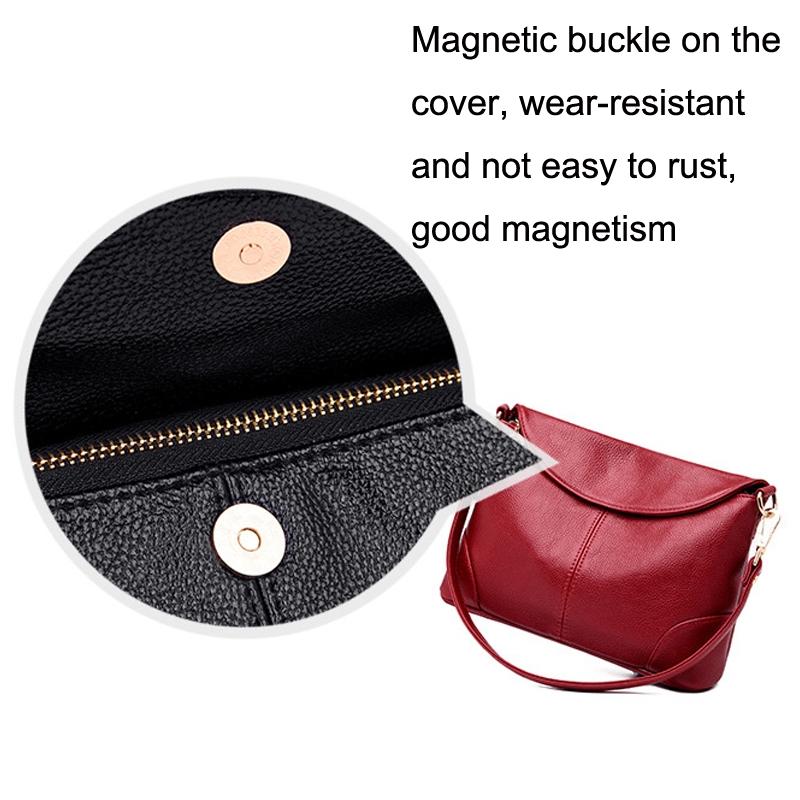 Stylish Soft Leather Shoulder Bag - Red