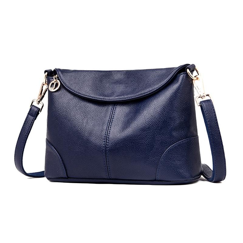 Stylish Soft Leather Shoulder Bag - Red