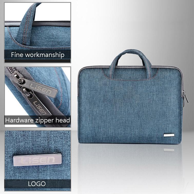 11.6 Inch Simple Business Laptop Bag with Liner - Ls-116 - Snowflake Nylon Gray