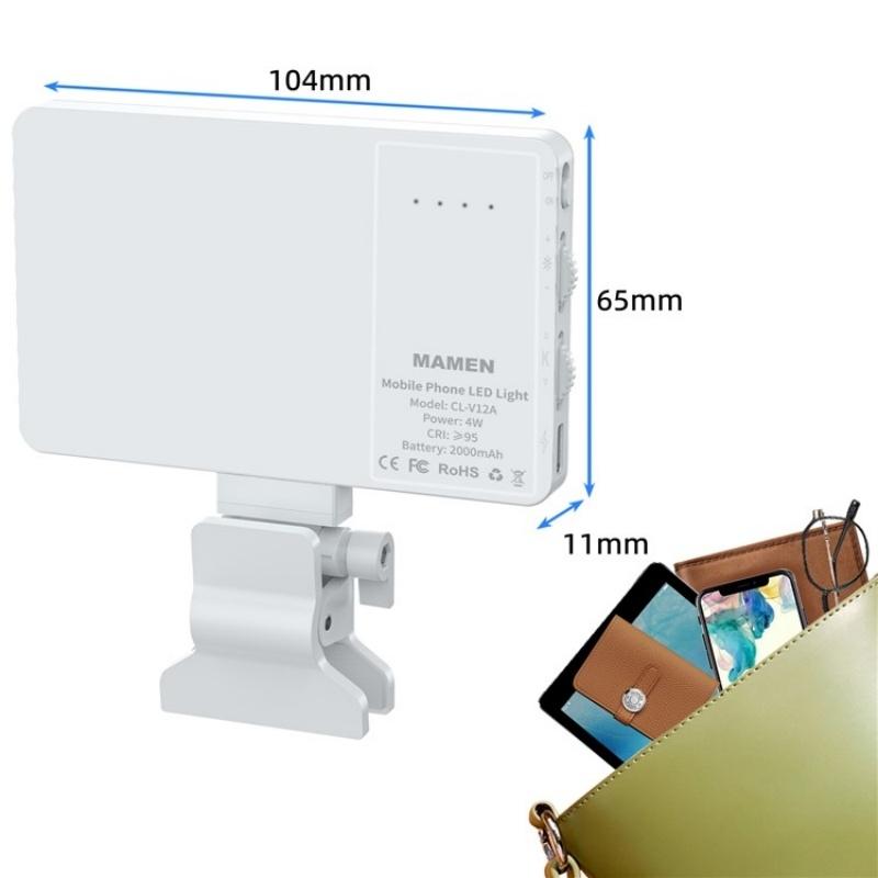 Portable Led Fill Light for Phone Laptop and Video Conferencing - White