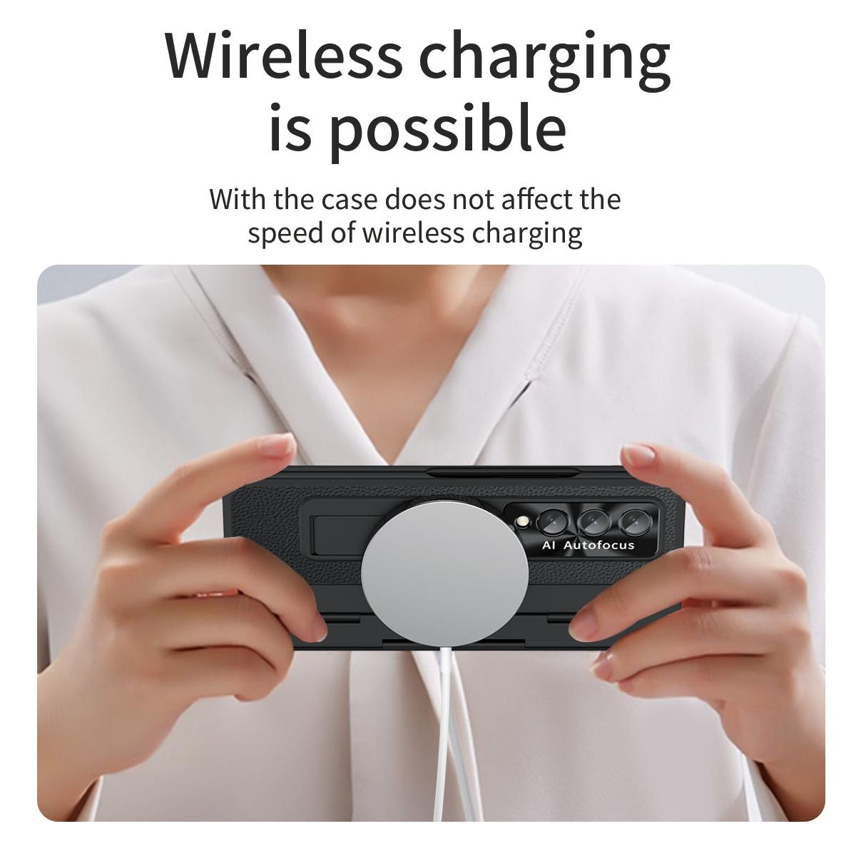 For Samsung Galaxy z Fold4 5G Full Coverage Phone Case with Hinge - Integrated Design - Blue