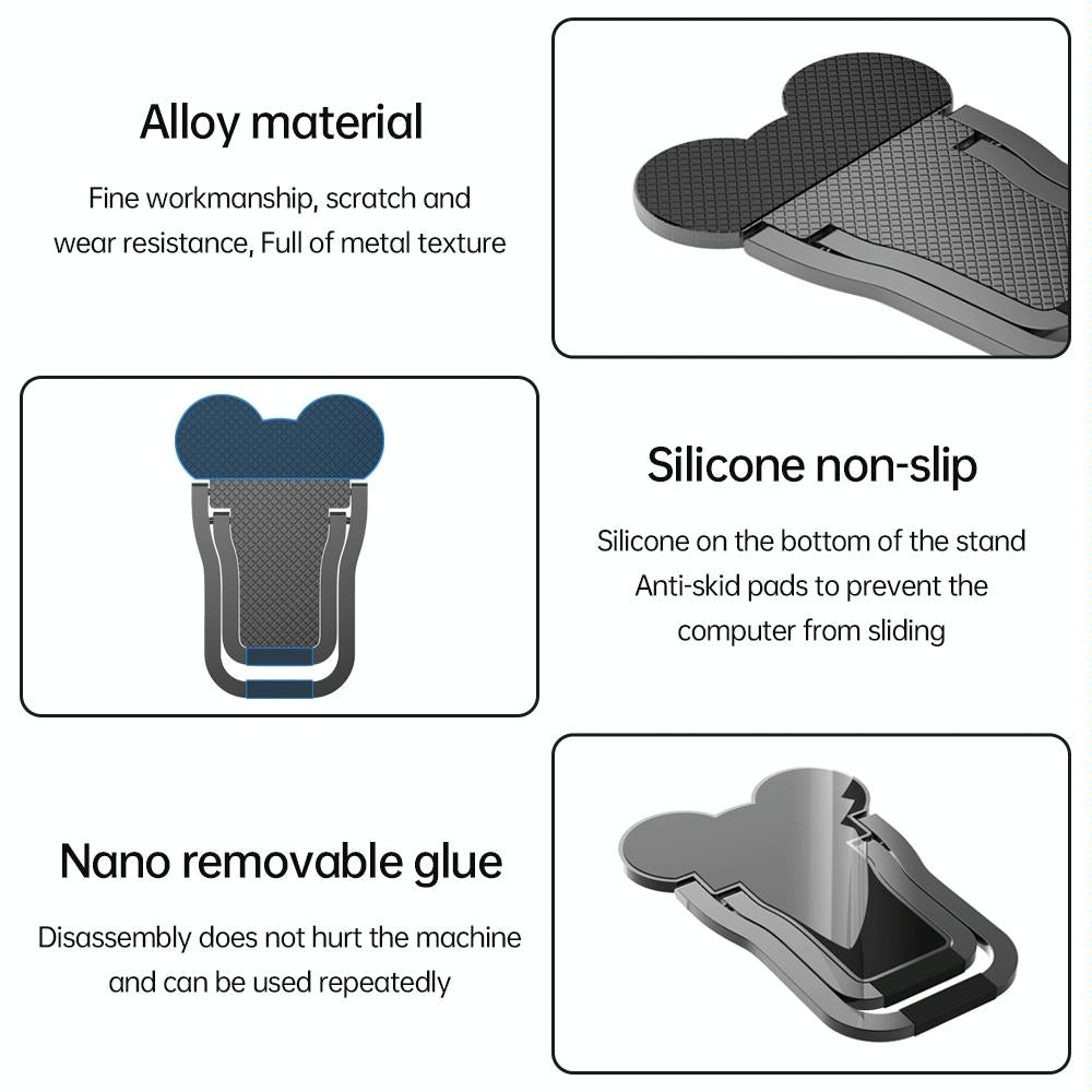 Foldable Metal Laptop Stand - Set of 2 - Silver