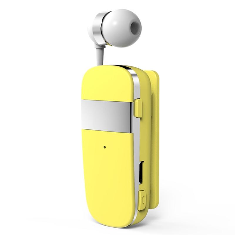 Wireless Bluetooth Earphone with Vibration Reminder for Phone - Yellow